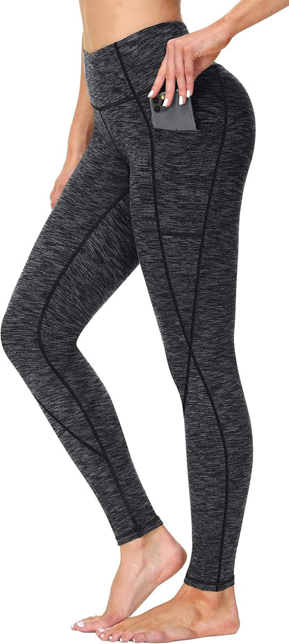 Leggings with Pockets for Women Tummy Control High Waisted Yoga Pants Women Compression Workout Leggings