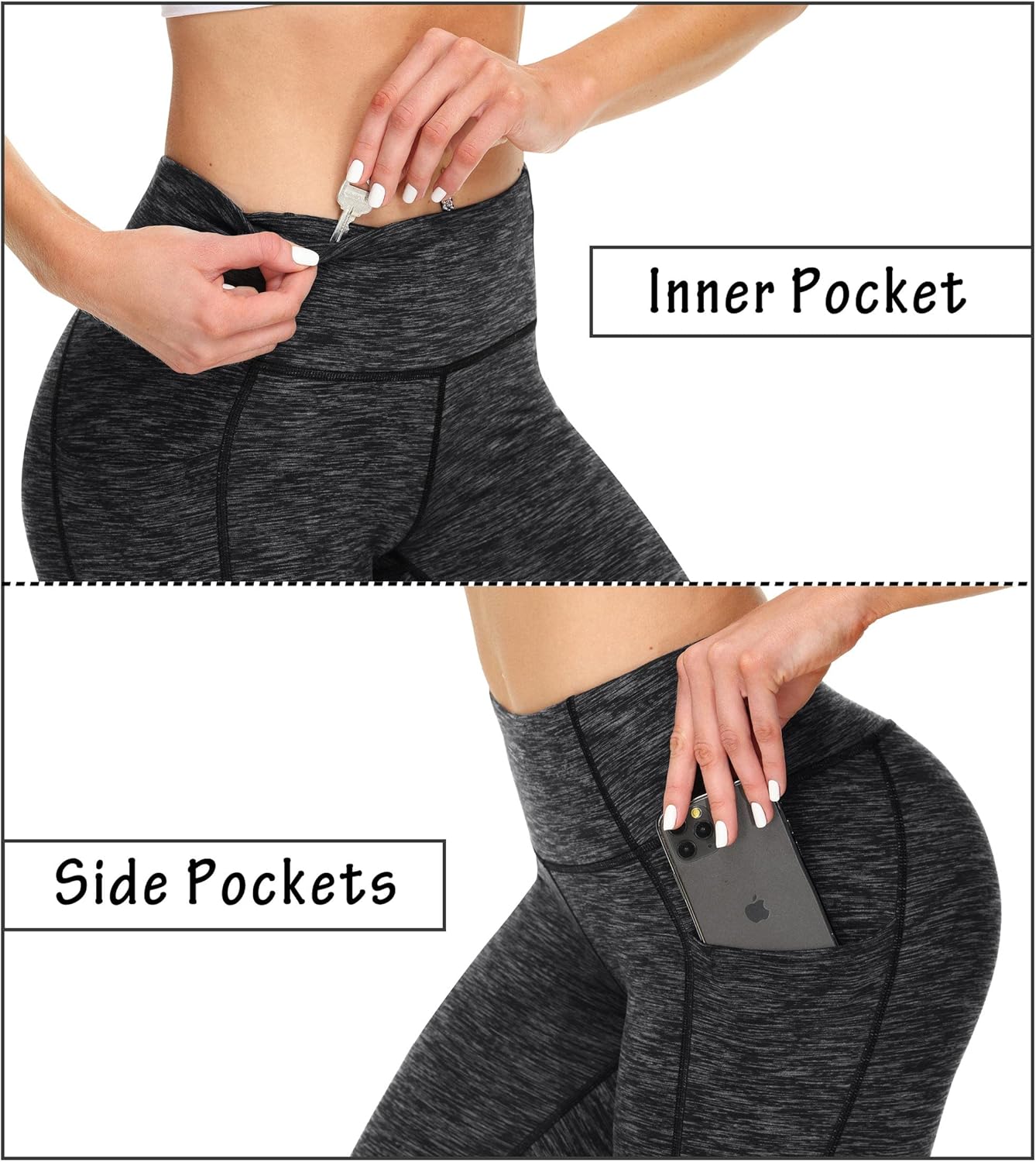 Leggings with Pockets for Women Tummy Control High Waisted Yoga Pants Women Compression Workout Leggings