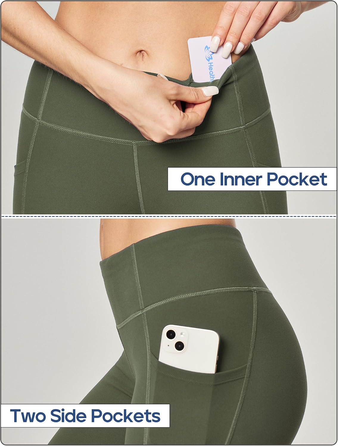 Leggings with Pockets for Women Tummy Control High Waisted Yoga Pants Women Compression Workout Leggings