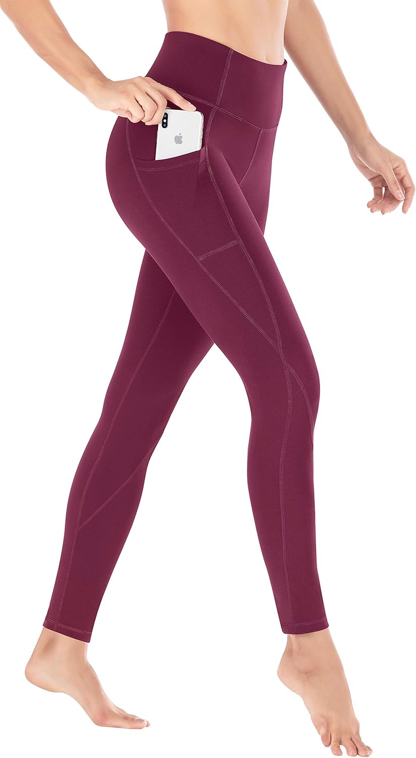Leggings with Pockets for Women Tummy Control High Waisted Yoga Pants Women Compression Workout Leggings