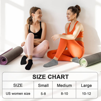 Yoga Grips Non Slip Socks 3 Pairs Pilates Anti Skid Grippers Grippy Ballet Barre Socks for Women