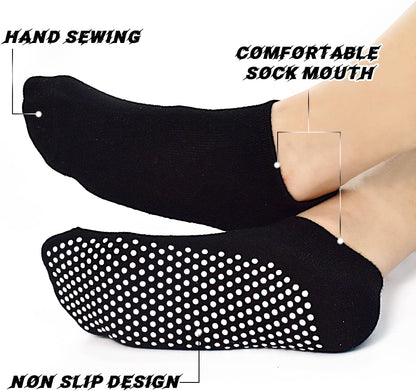 Yoga Grips Non Slip Socks 3 Pairs Pilates Anti Skid Grippers Grippy Ballet Barre Socks for Women