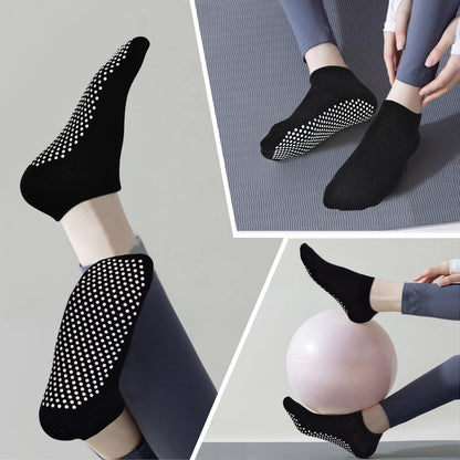 Yoga Grips Non Slip Socks 3 Pairs Pilates Anti Skid Grippers Grippy Ballet Barre Socks for Women