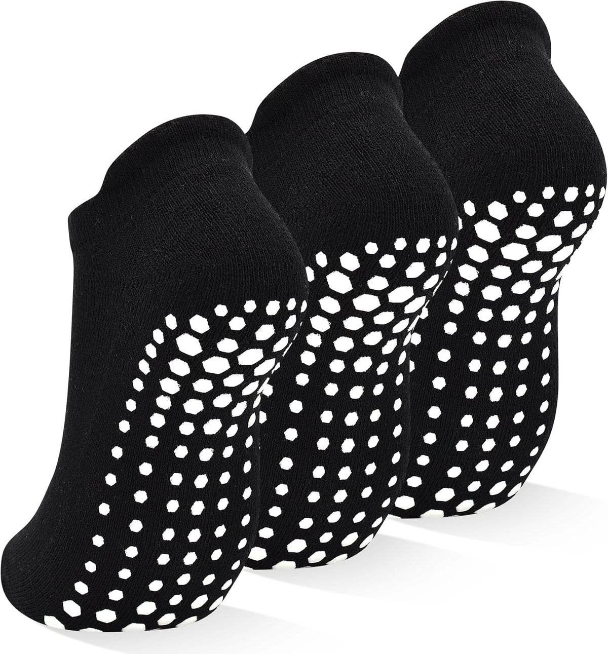 Yoga Grips Non Slip Socks 3 Pairs Pilates Anti Skid Grippers Grippy Ballet Barre Socks for Women