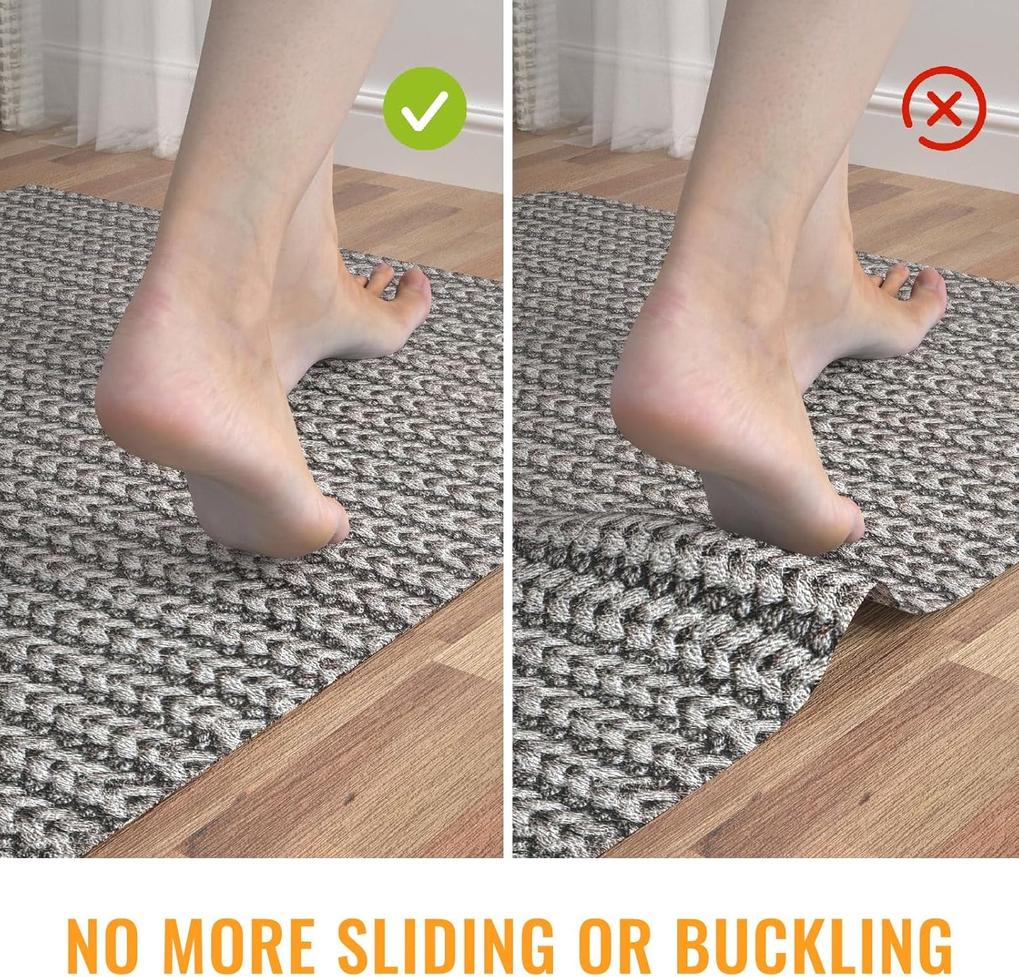 Silicone Non Slip Rug Pad, Anti Skid Thick Area Rug Pad Gripper, Under Carpet Rug Mats for Hardwood Surface Floors, Keep Rugs in Place-2x3 Ft