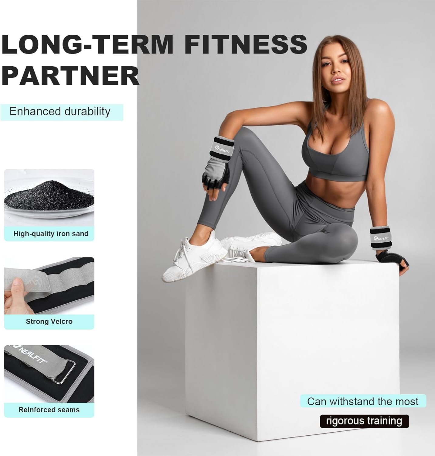 Ankle Wrist Weights, Adjustable Arm Leg Weights for Women Men, Secure Fit Non-Slip Exercise Weights for Home Workout, Running, Walking, Aerobics, Physical Therapy