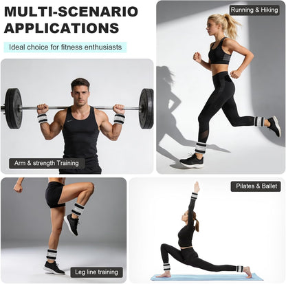 Ankle Wrist Weights, Adjustable Arm Leg Weights for Women Men, Secure Fit Non-Slip Exercise Weights for Home Workout, Running, Walking, Aerobics, Physical Therapy