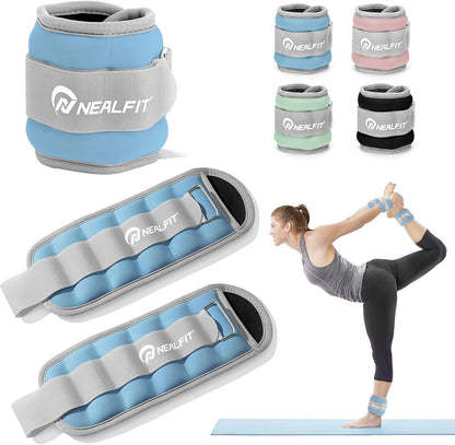 Ankle Wrist Weights, Adjustable Arm Leg Weights for Women Men, Secure Fit Non-Slip Exercise Weights for Home Workout, Running, Walking, Aerobics, Physical Therapy