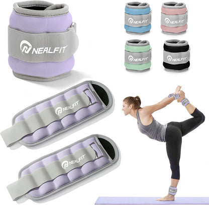 Ankle Wrist Weights, Adjustable Arm Leg Weights for Women Men, Secure Fit Non-Slip Exercise Weights for Home Workout, Running, Walking, Aerobics, Physical Therapy