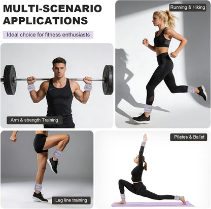 Ankle Wrist Weights, Adjustable Arm Leg Weights for Women Men, Secure Fit Non-Slip Exercise Weights for Home Workout, Running, Walking, Aerobics, Physical Therapy