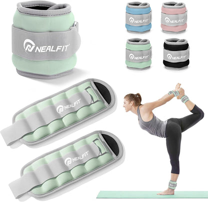 Ankle Wrist Weights, Adjustable Arm Leg Weights for Women Men, Secure Fit Non-Slip Exercise Weights for Home Workout, Running, Walking, Aerobics, Physical Therapy