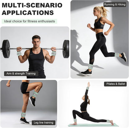 Ankle Wrist Weights, Adjustable Arm Leg Weights for Women Men, Secure Fit Non-Slip Exercise Weights for Home Workout, Running, Walking, Aerobics, Physical Therapy