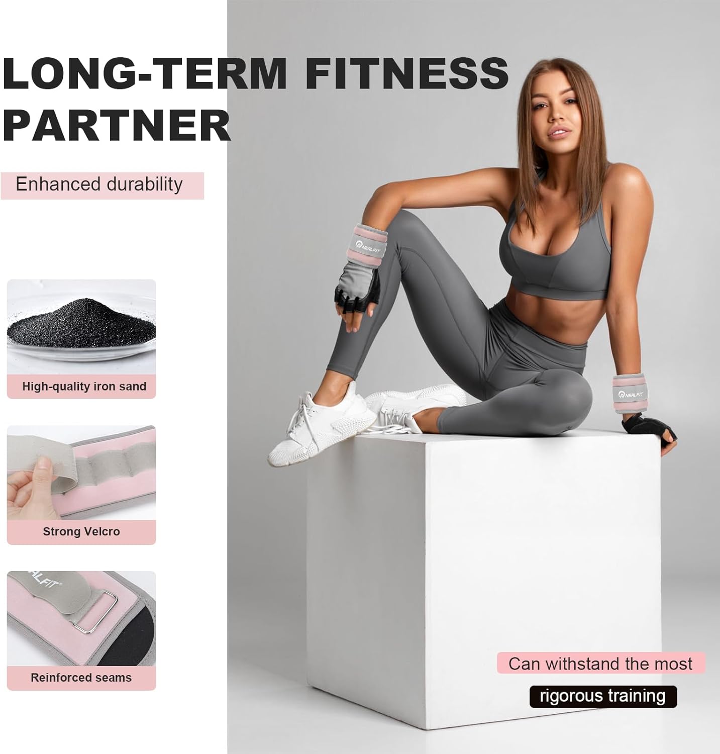 Ankle Wrist Weights, Adjustable Arm Leg Weights for Women Men, Secure Fit Non-Slip Exercise Weights for Home Workout, Running, Walking, Aerobics, Physical Therapy