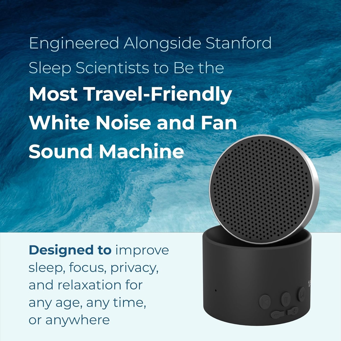 LectroFan Micro 2 White Noise Machine, Black