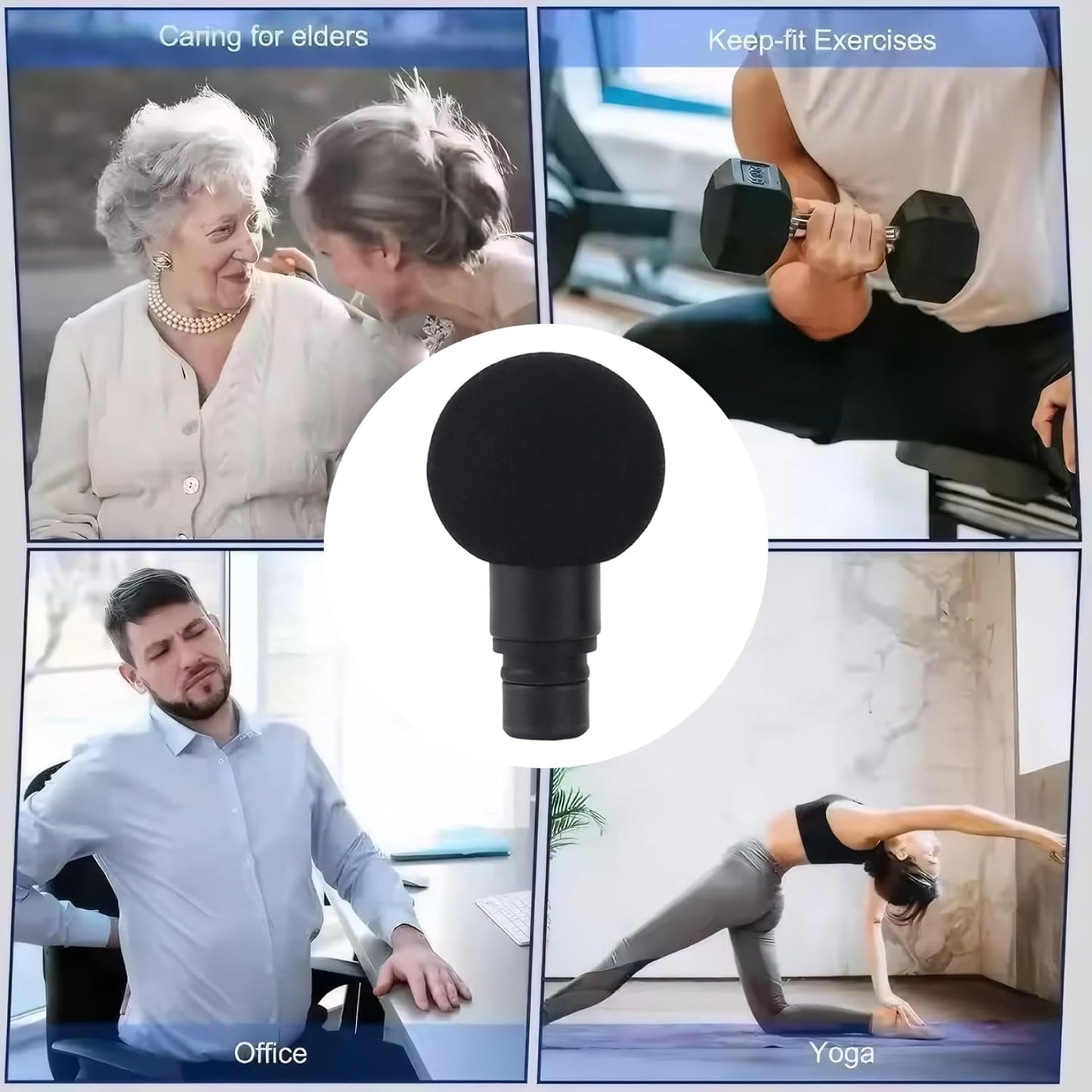 Massage Gun Attachments - 2PCS Round Plastic Replacement Heads, for Muscle Relaxing