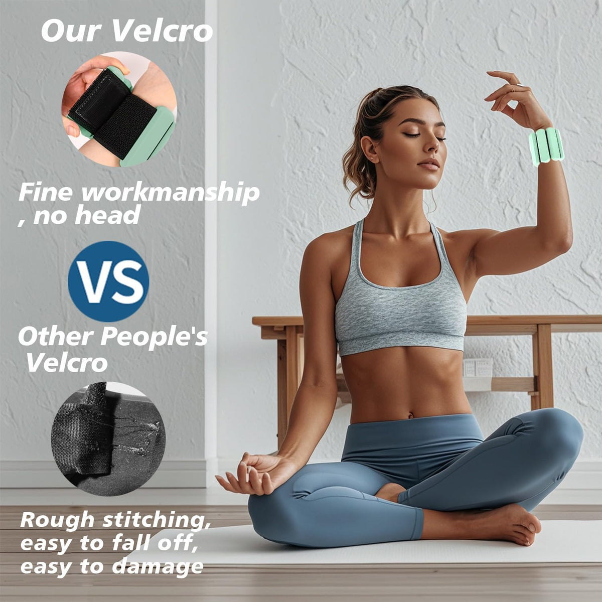 Wrist and Ankle Weights for Women & Men 2 Pack (1lb Each), Adjustable Silicone Wearable Arm & Leg Weights for Pilates, Gym, Yoga, Cardio, Strength Training