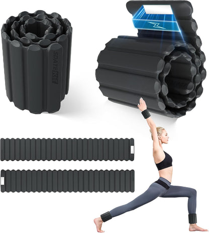 Wrist and Ankle Weights for Women & Men 2 Pack (1lb Each), Adjustable Silicone Wearable Arm & Leg Weights for Pilates, Gym, Yoga, Cardio, Strength Training