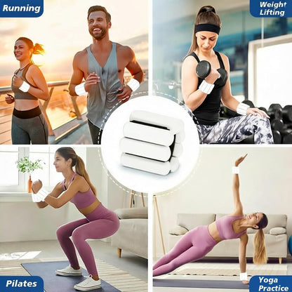 Wrist and Ankle Weights for Women & Men 2 Pack (1lb Each), Adjustable Silicone Wearable Arm & Leg Weights for Pilates, Gym, Yoga, Cardio, Strength Training