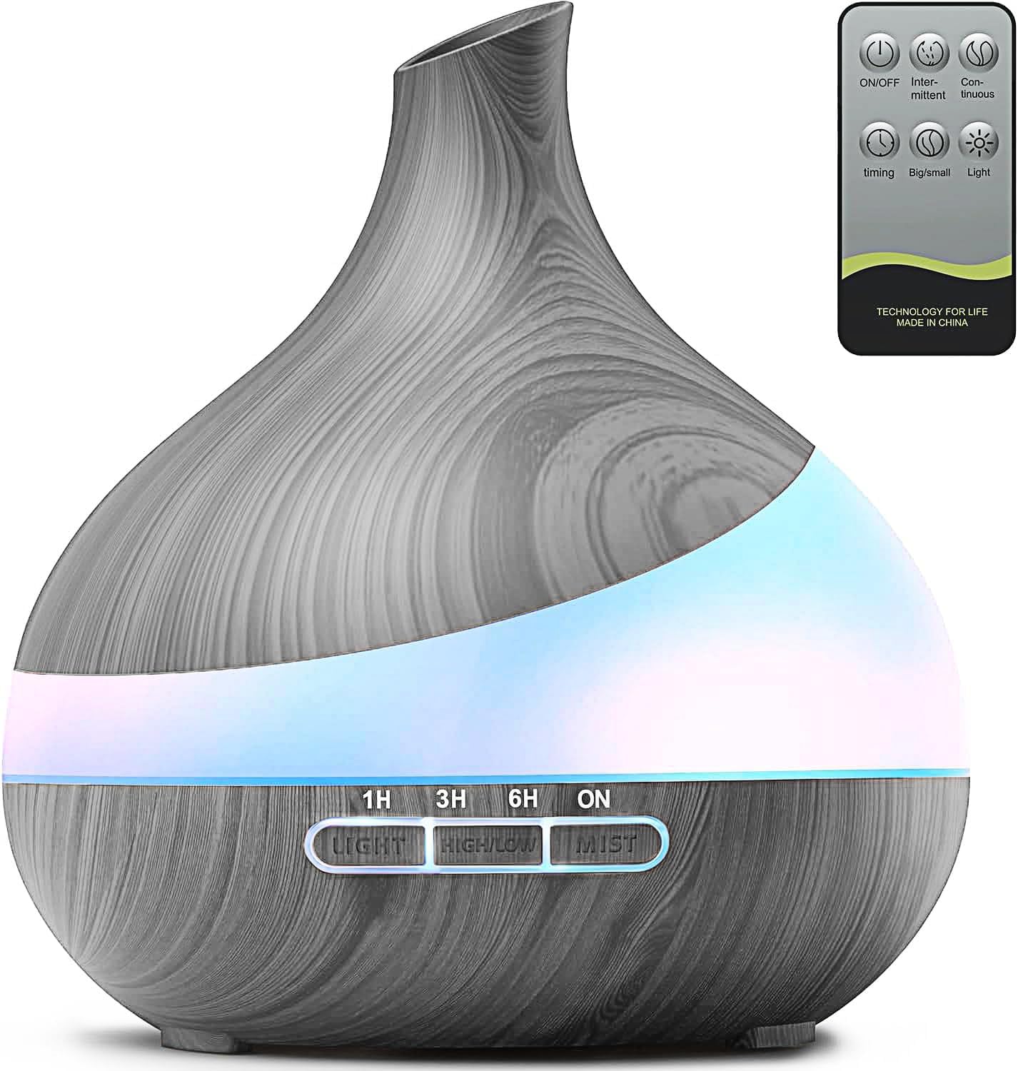 500ML Essential Oil Diffuser for Home: 14 Color LED Humidifier