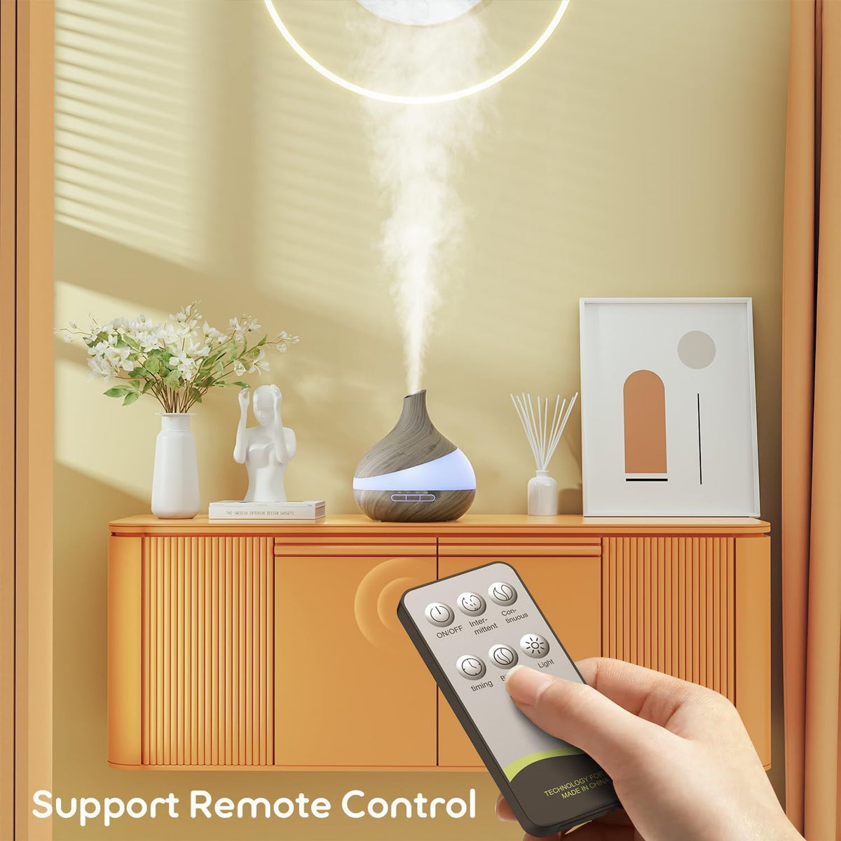 500ML Essential Oil Diffuser for Home: 14 Color LED Humidifier