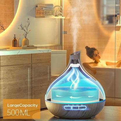 500ML Essential Oil Diffuser for Home: 14 Color LED Humidifier