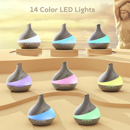 500ML Essential Oil Diffuser for Home: 14 Color LED Humidifier