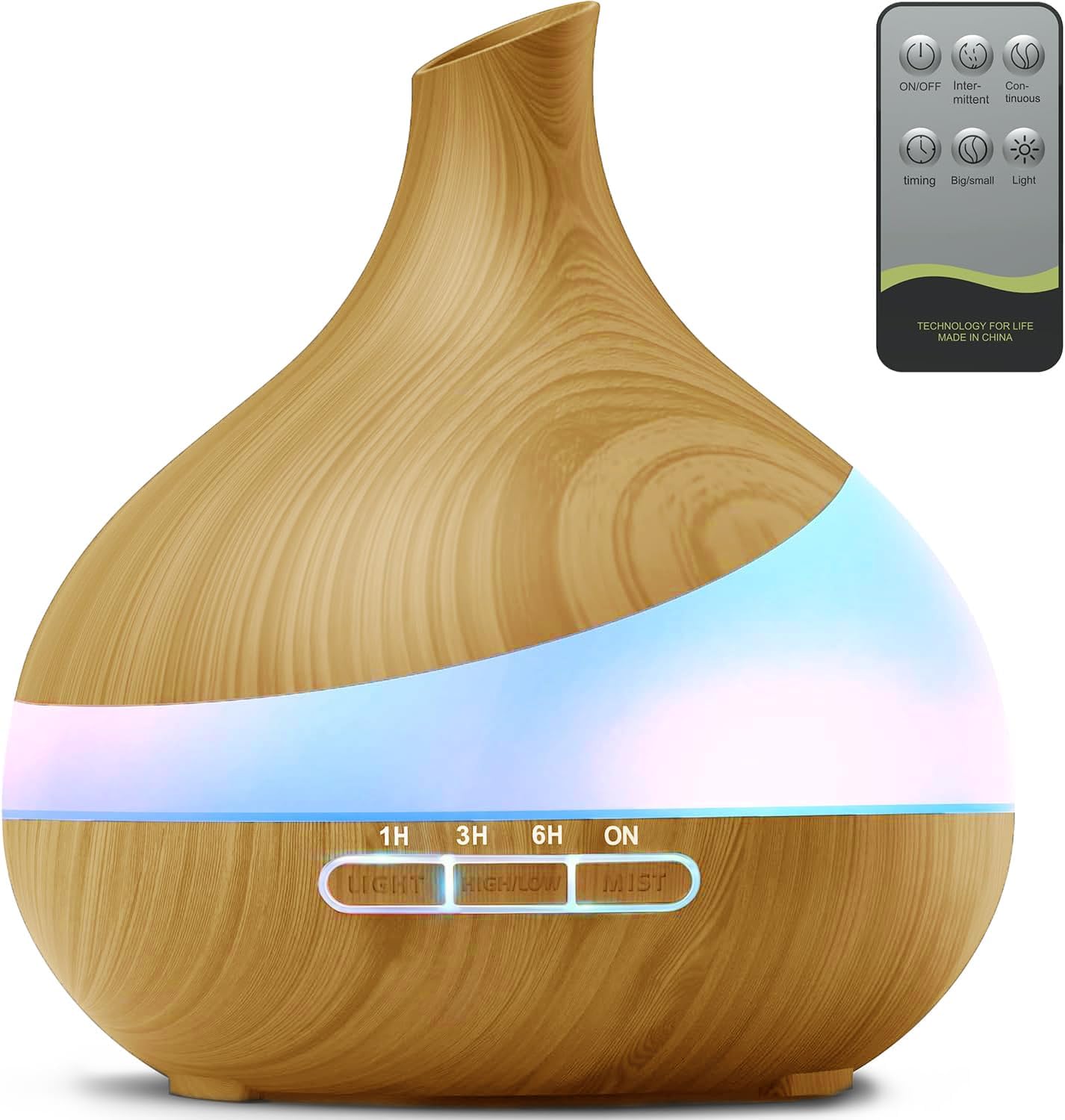 500ML Essential Oil Diffuser for Home: 14 Color LED Humidifier