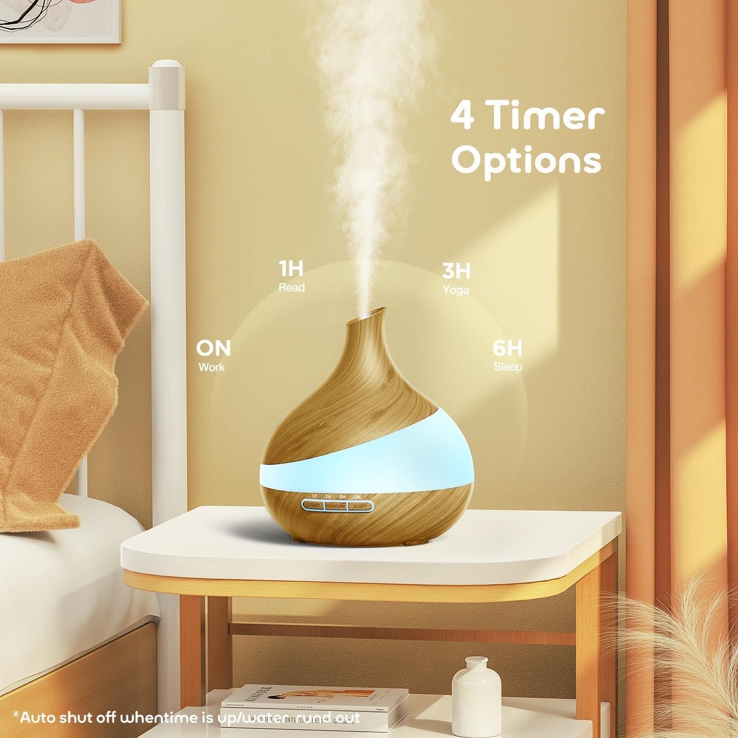 500ML Essential Oil Diffuser for Home: 14 Color LED Humidifier