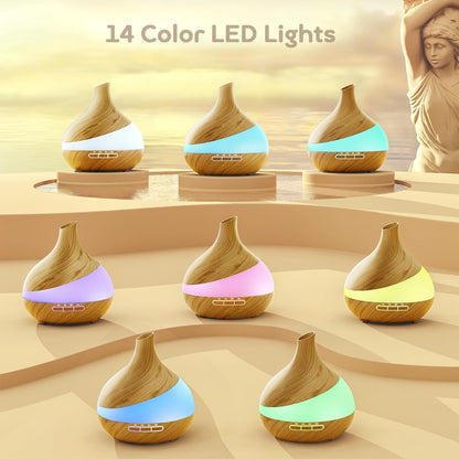 500ML Essential Oil Diffuser for Home: 14 Color LED Humidifier