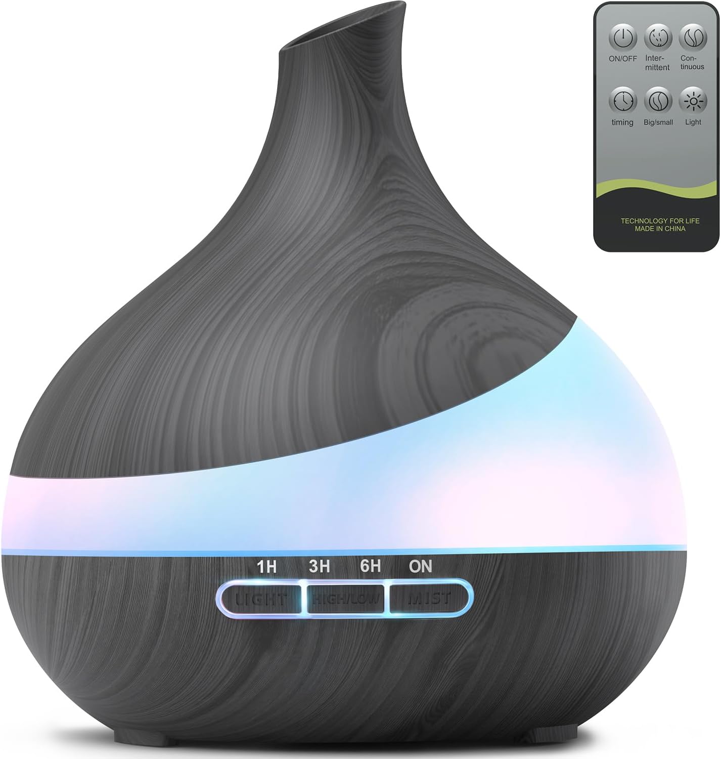500ML Essential Oil Diffuser for Home: 14 Color LED Humidifier