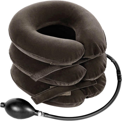 Cervical Neck Traction Device for Instant Neck Pain Relief - Inflatable & Adjustable Neck Stretcher Neck Support Brace, Best Neck Traction Pillow for Home Use Neck Decompression (Blue)