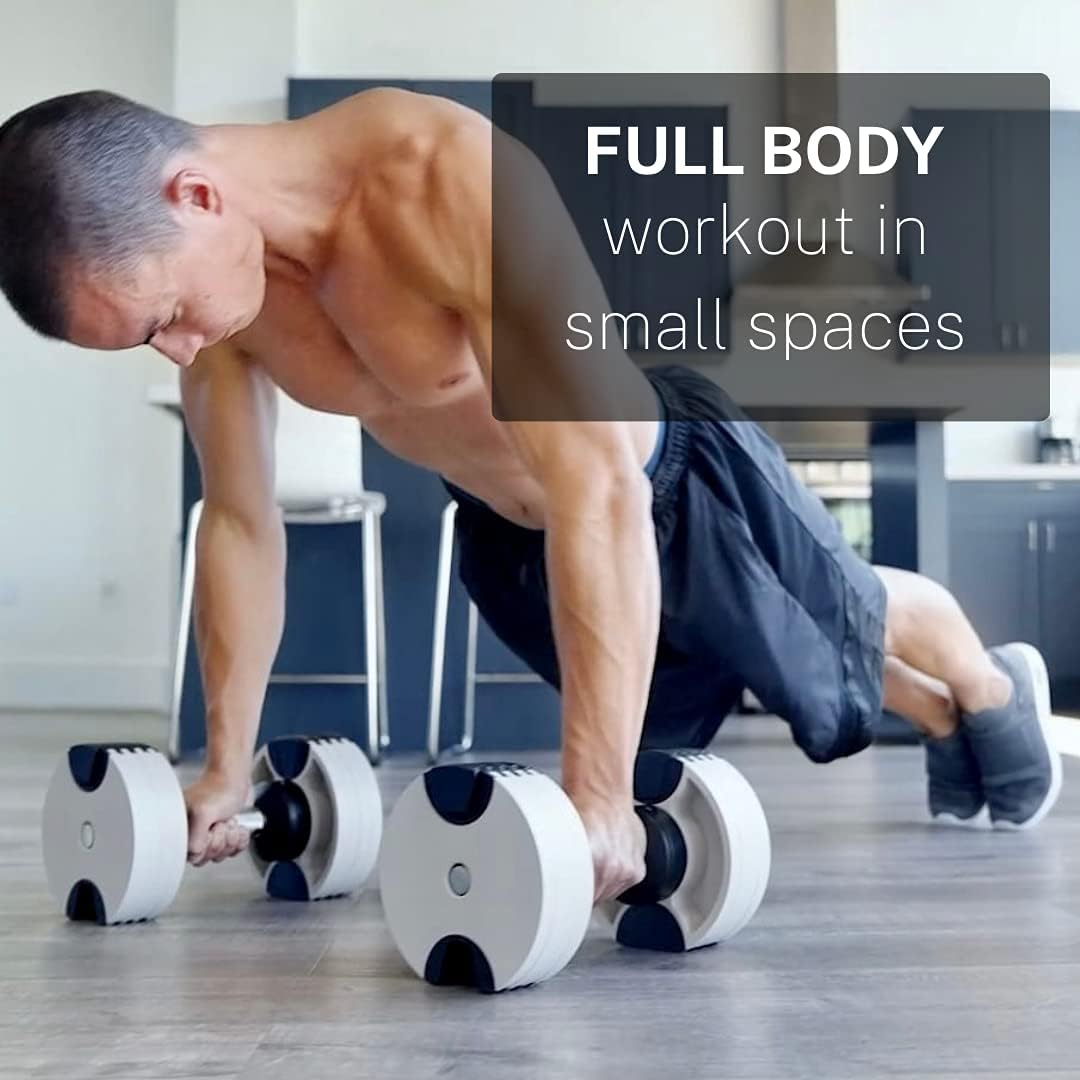 Adjustable Dumbbell (Single) 5-40/80lb, 5lb Increments, for Home Gym Fitness - Upto 20 weight settings
