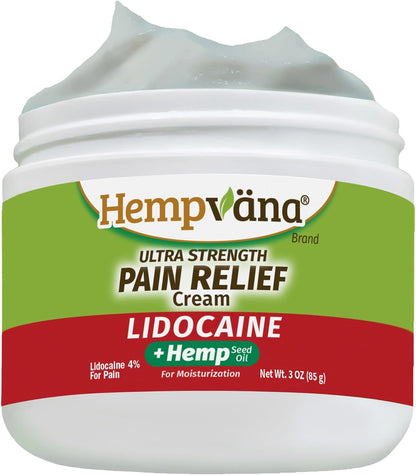 Hempvana Lidocaine 5% Relief Cream, Maximum Strength, Targeted Long-Lasting Relief, Strong Cream, Numbs Irritated Nerves for Fast Anorectal Relief, Non-Greasy.