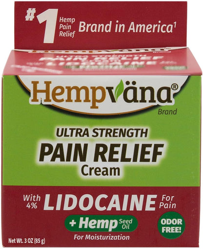 Hempvana Lidocaine 5% Relief Cream, Maximum Strength, Targeted Long-Lasting Relief, Strong Cream, Numbs Irritated Nerves for Fast Anorectal Relief, Non-Greasy.