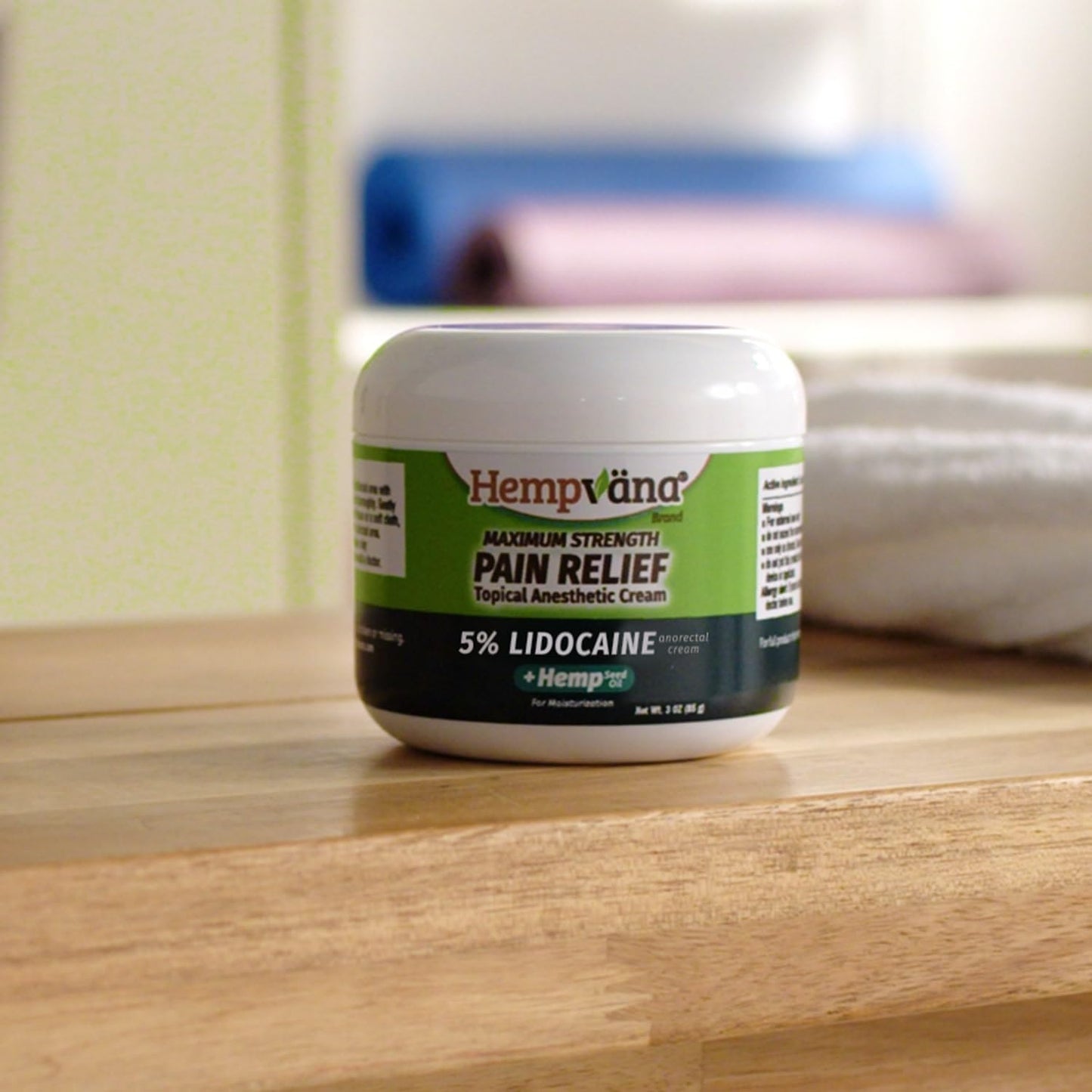 Hempvana Lidocaine 5% Relief Cream, Maximum Strength, Targeted Long-Lasting Relief, Strong Cream, Numbs Irritated Nerves for Fast Anorectal Relief, Non-Greasy.