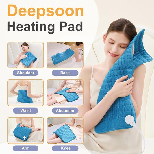 Heating Pad,Electric Heating Pads,Heating Pad for Back,Silvergray,24x12In