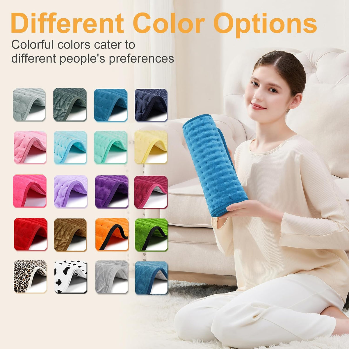Heating Pad,Electric Heating Pads,Heating Pad for Back,Silvergray,24x12In