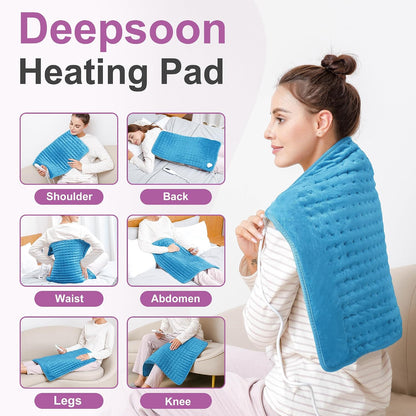 Heating Pad,Electric Heating Pads,Heating Pad for Back,Silvergray,24x12In