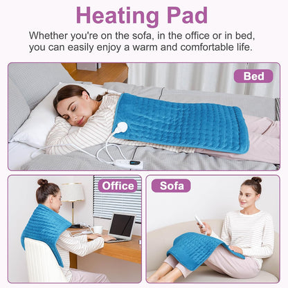 Heating Pad,Electric Heating Pads,Heating Pad for Back,Silvergray,24x12In