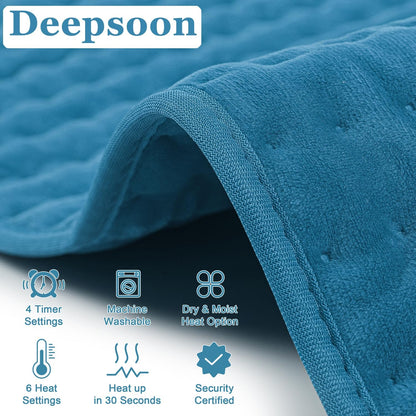 Heating Pad,Electric Heating Pads,Heating Pad for Back,Silvergray,24x12In