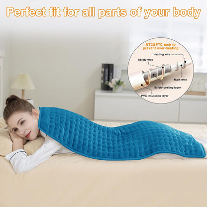 Heating Pad,Electric Heating Pads,Heating Pad for Back,Silvergray,24x12In