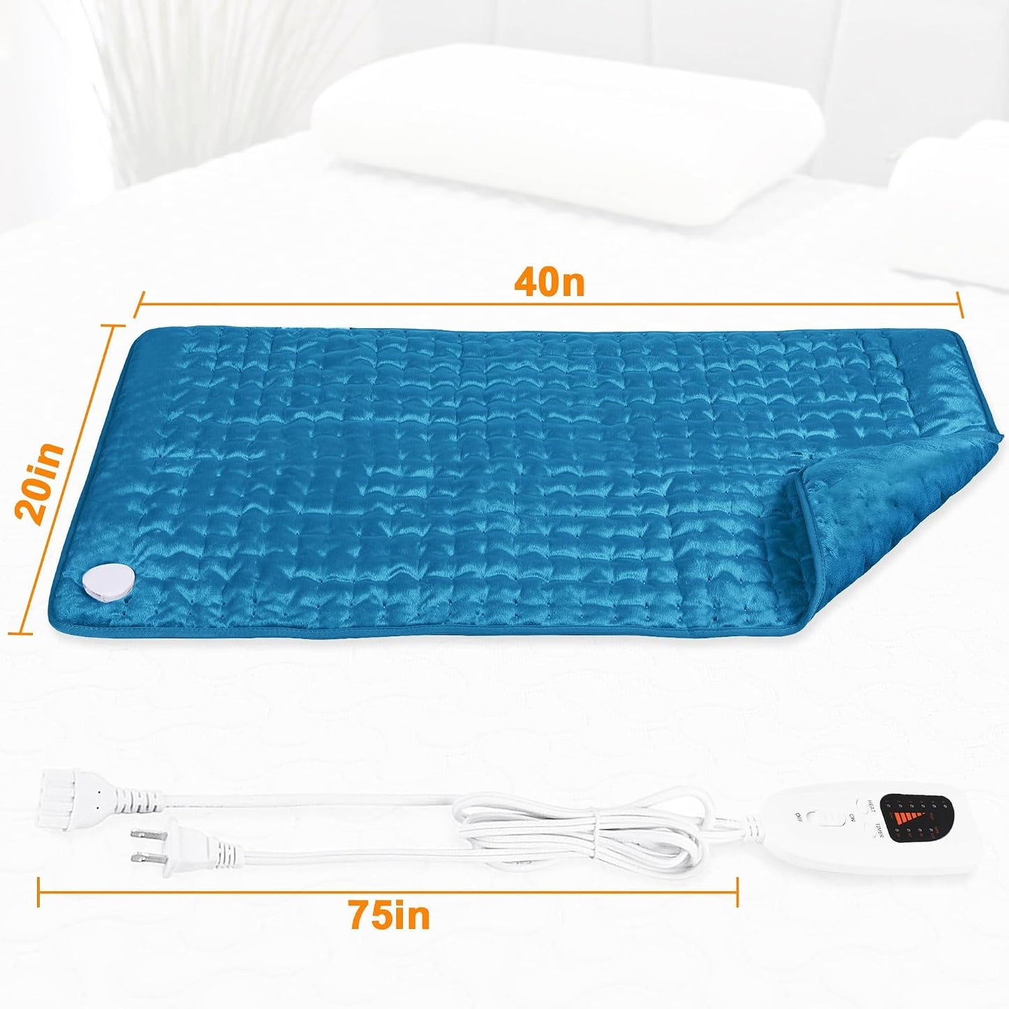 Heating Pad,Electric Heating Pads,Heating Pad for Back,Silvergray,24x12In