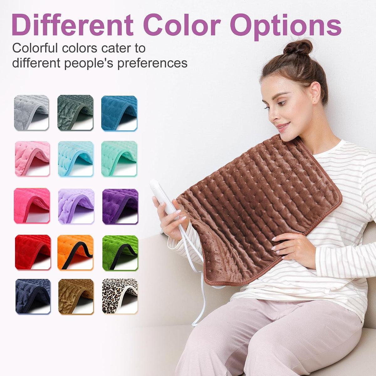 Heating Pad,Electric Heating Pads,Heating Pad for Back,Silvergray,24x12In