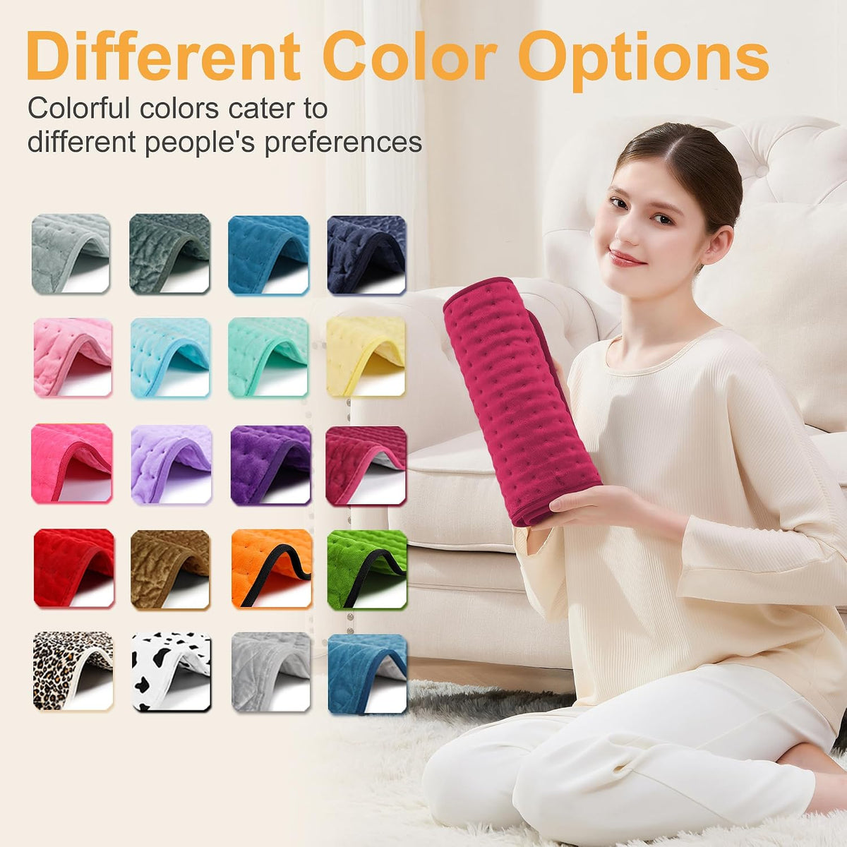 Heating Pad,Electric Heating Pads,Heating Pad for Back,Silvergray,24x12In