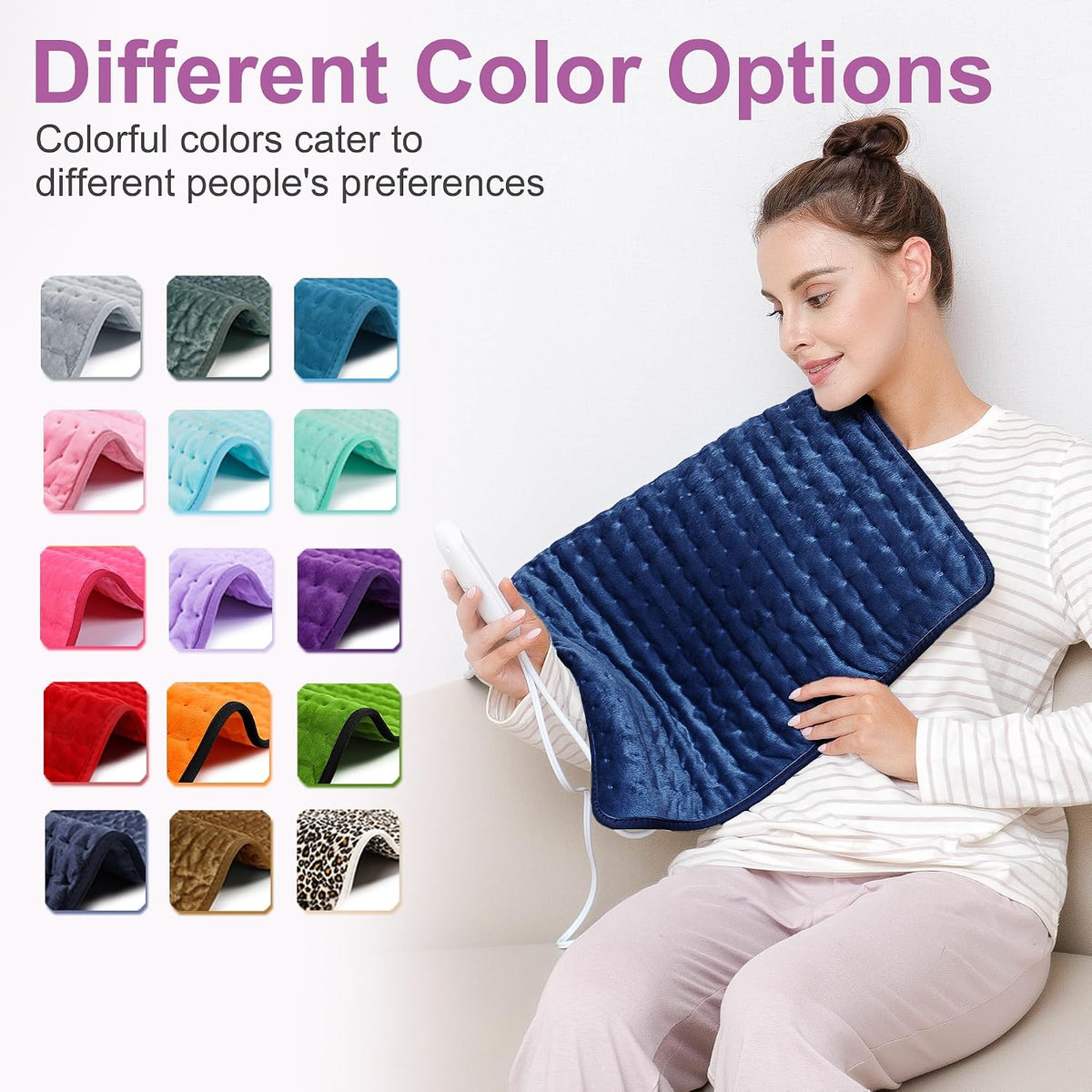 Heating Pad,Electric Heating Pads,Heating Pad for Back,Silvergray,24x12In