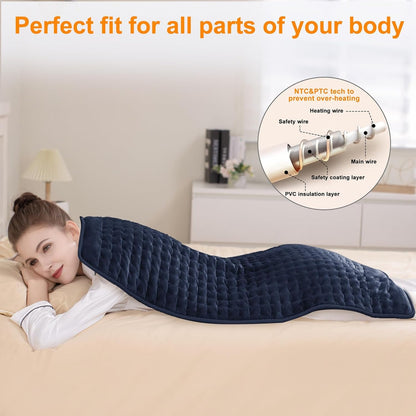 Heating Pad,Electric Heating Pads,Heating Pad for Back,Silvergray,24x12In