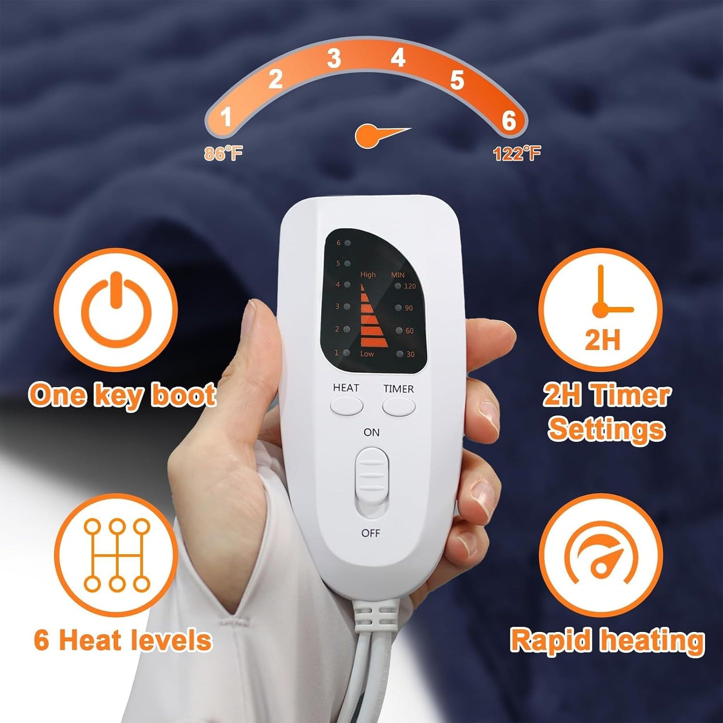 Heating Pad,Electric Heating Pads,Heating Pad for Back,Silvergray,24x12In