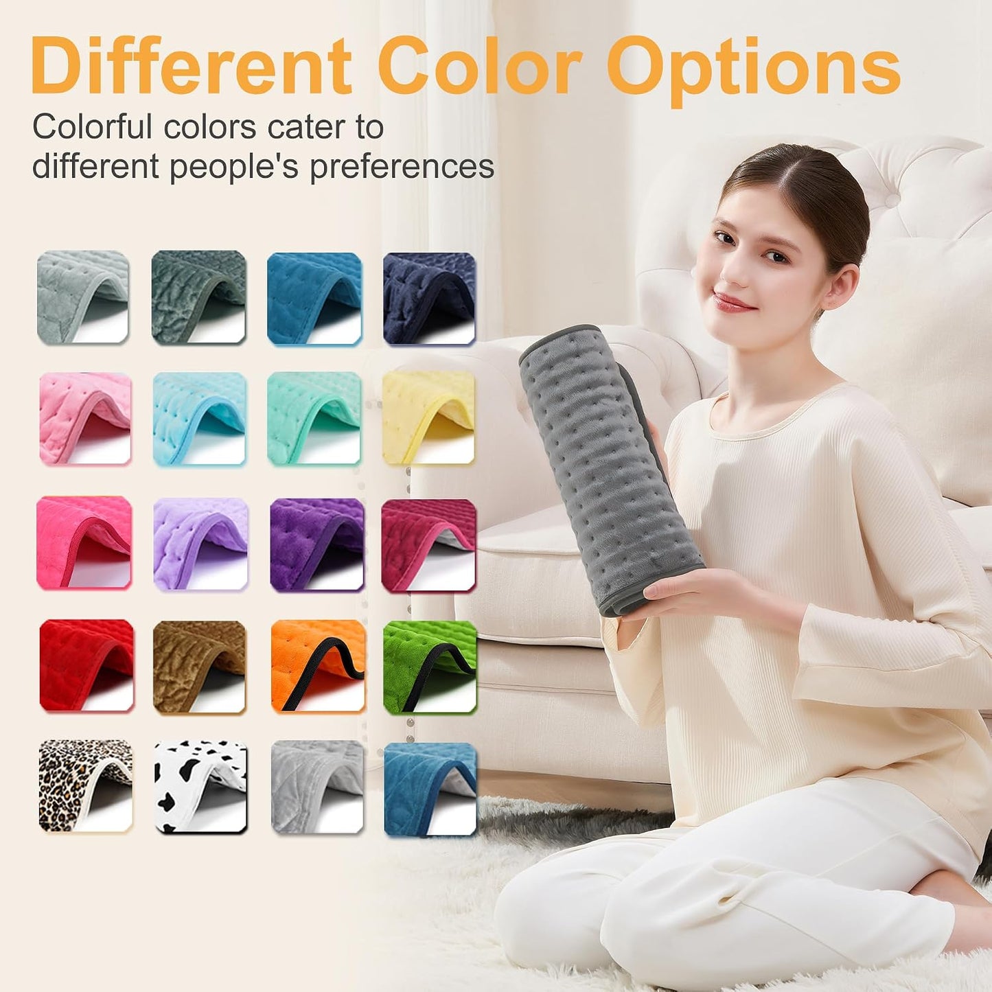 Heating Pad,Electric Heating Pads,Heating Pad for Back,Silvergray,24x12In