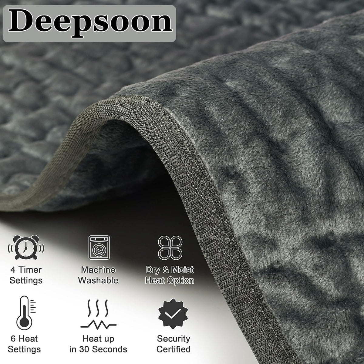 Heating Pad,Electric Heating Pads,Heating Pad for Back,Silvergray,24x12In