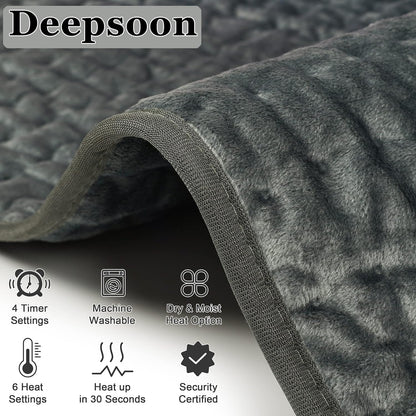 Heating Pad,Electric Heating Pads,Heating Pad for Back,Silvergray,24x12In